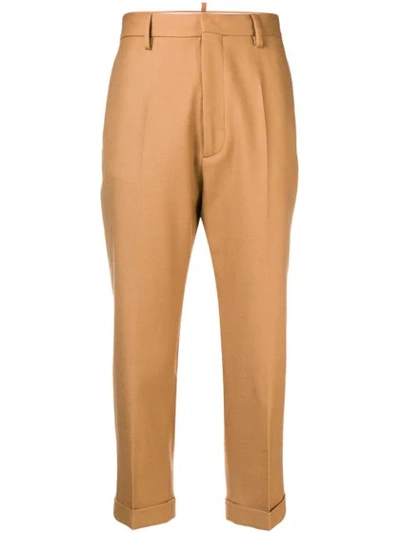 Dsquared2 Cropped Trousers In Brown