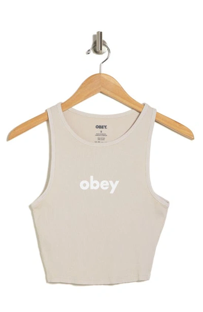 Obey Lower Case Logo Graphic Tank In Clay