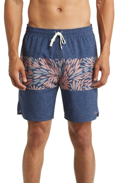 Travis Mathew Merion Swim Trunks In Heather Dress Blues