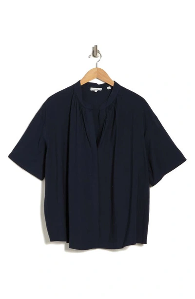 Vince Flutter Sleeve Linen Blend Top In Coastal