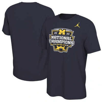 Jordan Brand Navy Michigan Wolverines College Football Playoff 2023 National Champions Team T-shirt