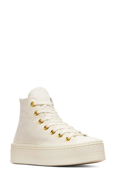 Converse Chuck Taylor® All Star® Modern Lift High Top Sneaker In Egret/ Trek Tan