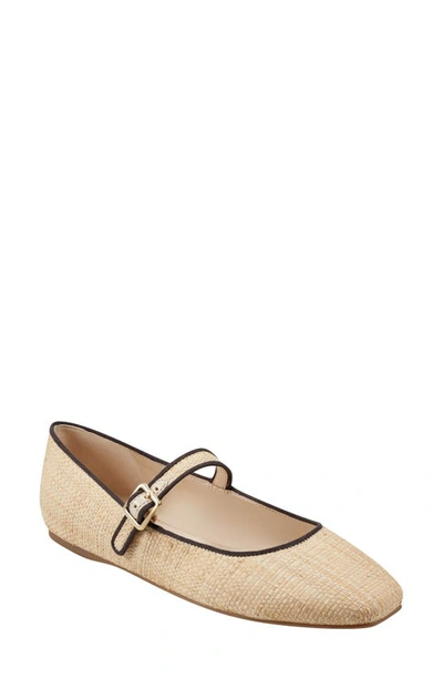 Marc Fisher Ltd Lailah Woven Mary Jane Flat In Medium Natural