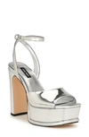 Nine West Platt Platform Sandal In Silver