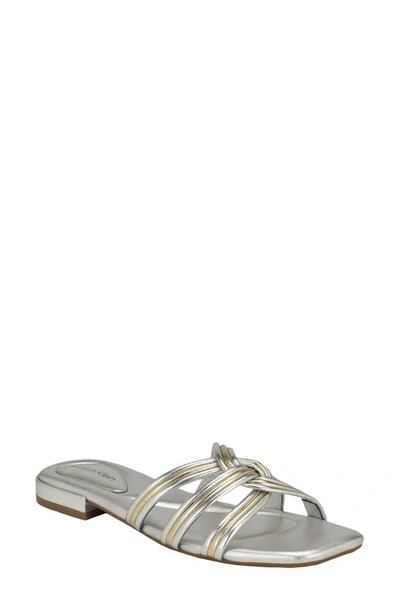 Calvin Klein Tianela Slide Sandal In Silver
