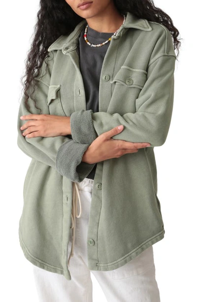 Electric & Rose Soho Cotton Shirt Jacket In Sage