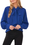 Cece Tie Neck Blouse In Celestial Blue