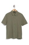 Vince Slub Knit Short Sleeve Cotton Button-up Shirt In Echo Park