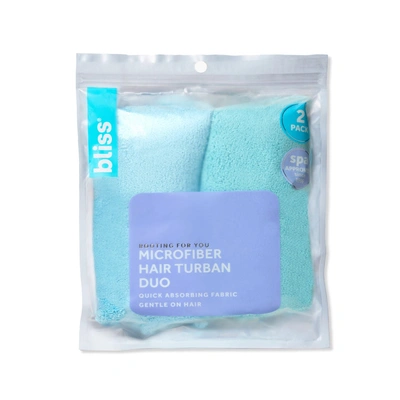 Bliss World Store Rooting For You Microfiber Hair Wrap Duo-blue In White
