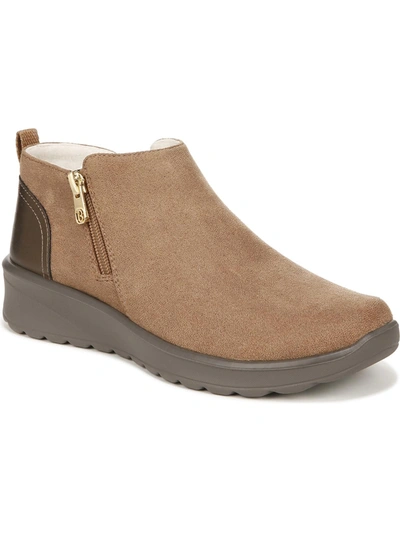 Bzees Greta Womens Faux Suede Ankle Booties In Multi