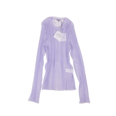 Opening Ceremony Lilac Purple Short Sleeve Rib Sheer Top In Multi