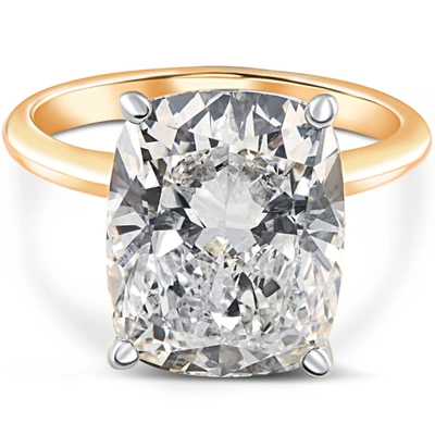 Pompeii3 Certified 7.19ct Cushion Solitaire Diamond Engagement Ring Gold Lab Grown Gold In Multi