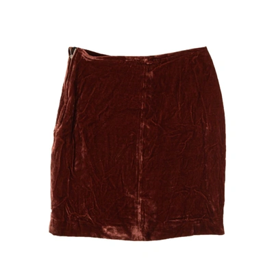 Our Legacy Brick Red Velour Swift Skirt In Gold
