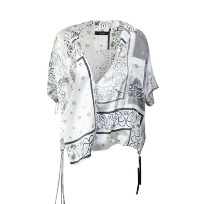Amiri Grey Bandana Reconstruct Wrap Shirt In Multi