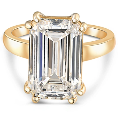 Pompeii3 Certified 10.00ct Emerald Cut Solitaire Diamond Engagement Ring 14k Gold Lab Grown In Multi