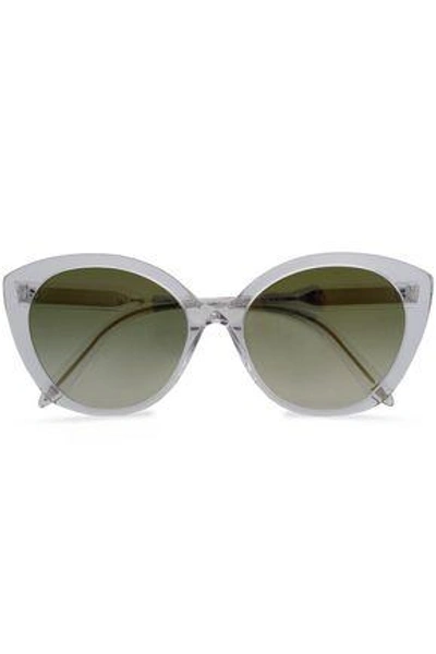 Victoria Beckham Woman Cat-eye Acetate Sunglasses Light Gray