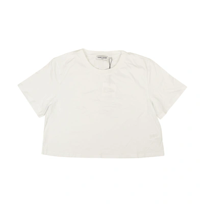 Opening Ceremony Chalk White Cotton Blank Oc Cropped T-shirt In Multi