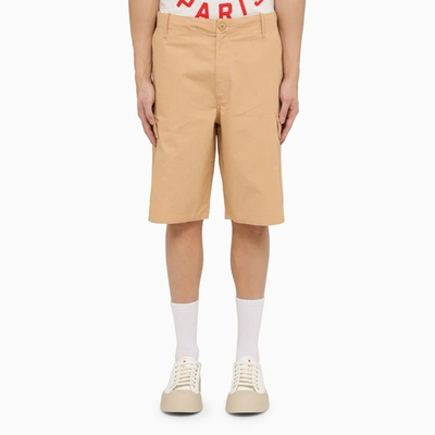 Kenzo Mens Camel Cargo-pocket Regular-fit Cotton Shorts