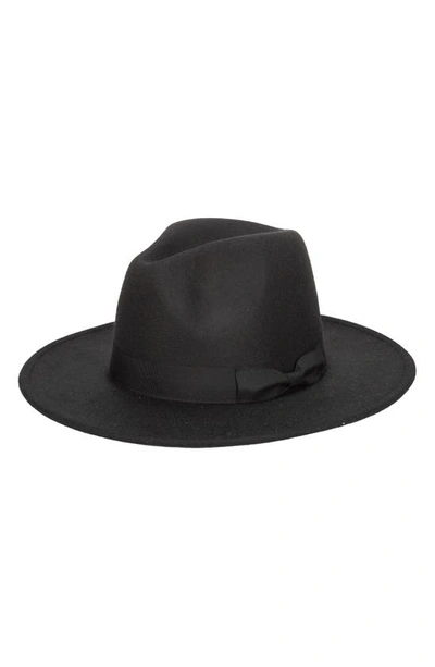 San Diego Hat Faux Felt Fedora In Black