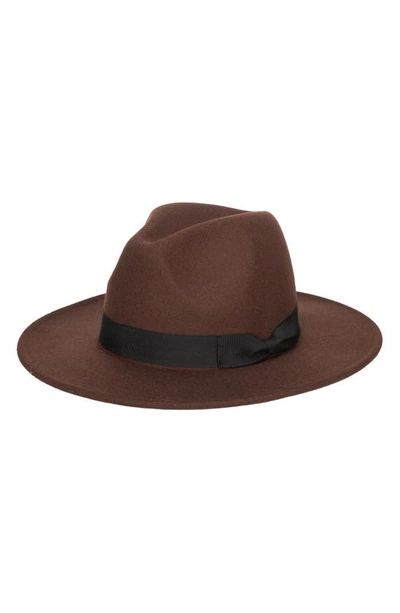 San Diego Hat Faux Felt Fedora In Brown