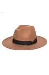 San Diego Hat Faux Felt Fedora In Camel