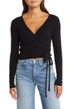 Open Edit Wrap Sweater In Black