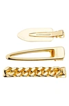 Sacai 3-piece Hair Clip Set In Gold