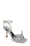 Badgley Mischka Effie Ankle Strap Sandal In Silver Textile