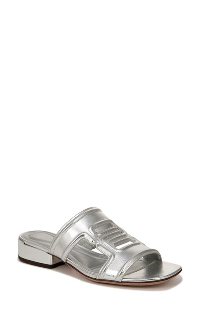 Sarto By Franco Sarto Marina Metallic Slide Sandal In Silver