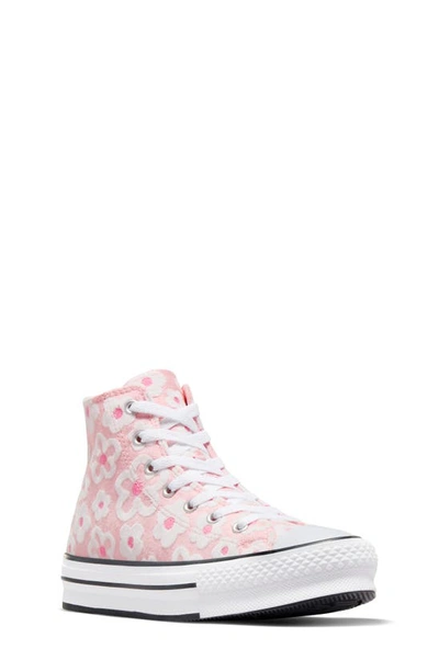 Converse Kids' Chuck Taylor® All Star® Eva Lift High Top Sneaker In Donut Glaze/ Oops Pink/ White