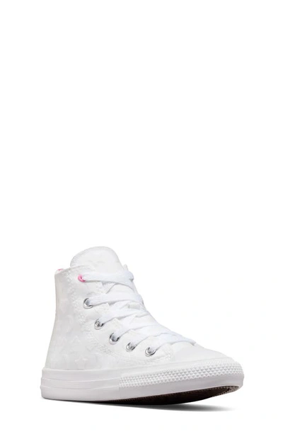 Converse Kids' Chuck Taylor® All Star® High Top Trainer In White/ Oops Pink/ White