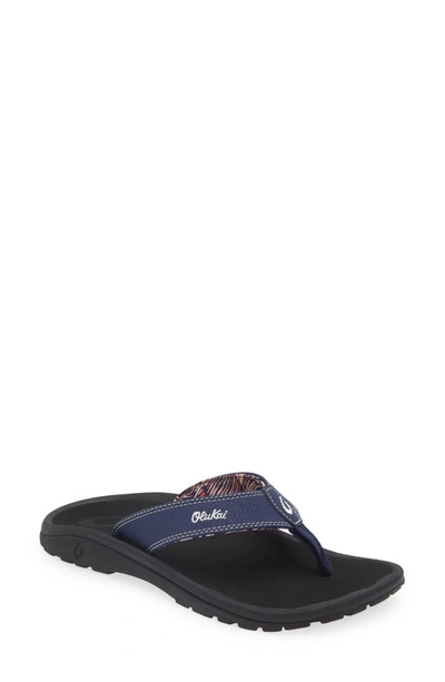 Olukai Ohana Flip Flop In Navy / Onyx