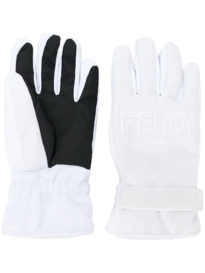 Fendi Winter Gloves In White