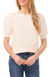 Cece Puff Sleeve Sweater In Malted