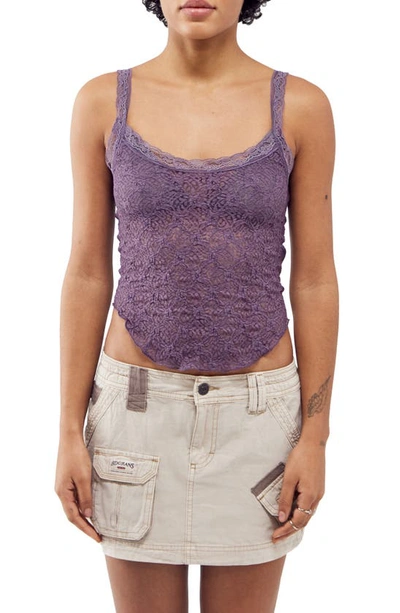 Bdg Urban Outfitters Jaida Lace Camisole In Black Plum