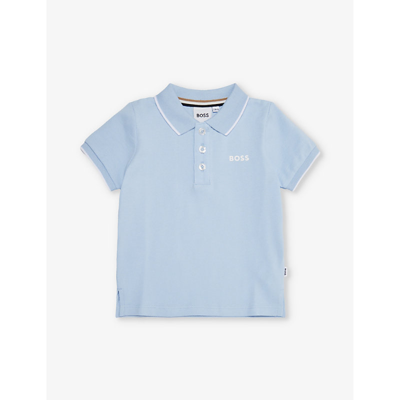 Hugo Boss Boss Baby Boys Pale Blue Cotton Polo Shirt