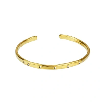 Yvonne Henderson Jewellery Gold Torque Bangle With White Sapphires