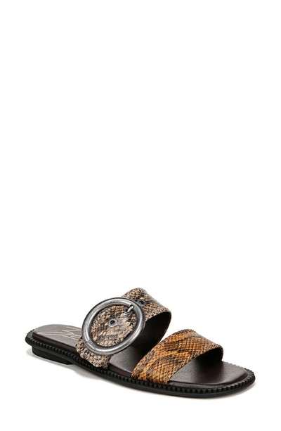 Zodiac Frida Slide Sandal In Brown Snake Print Faux Leather