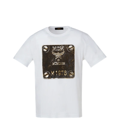 Mcm Men's Brass Plate T-shirt In Wt