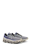 On Cloudmster Running Shoe In Mist/blueberry