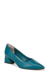 Franco Sarto Racer Pointed Toe Pump In Dark Teal Blue Leather