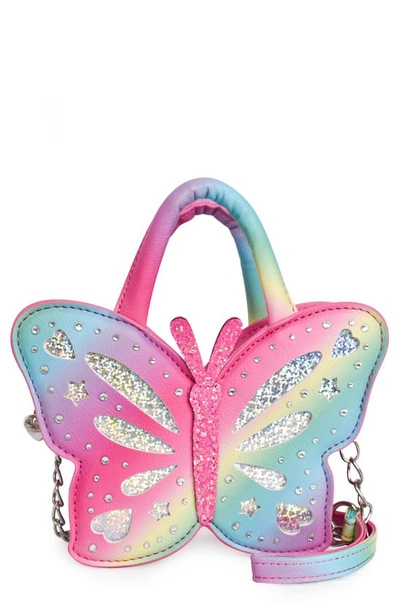 Omg Accessories Kids' Butterfly Crossbody Bag In Pink Multi