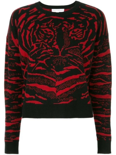 Robert Rodriguez Wool And Cashmere Tiger Sweater In Black Red