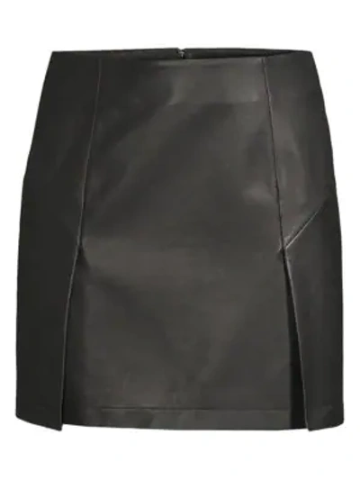 Robert Rodriguez Leather Mini Skirt In Black