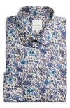 Paul Smith Tailored Fit Floral Cotton Button-up Shirt In Purple Print