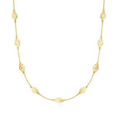 Ross-simons Italian 14kt Yellow Gold Nanette Station Necklace In Multi
