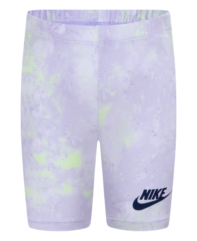 Nike Kids' Little Girls Printed Bike Shorts In  Barely Grape