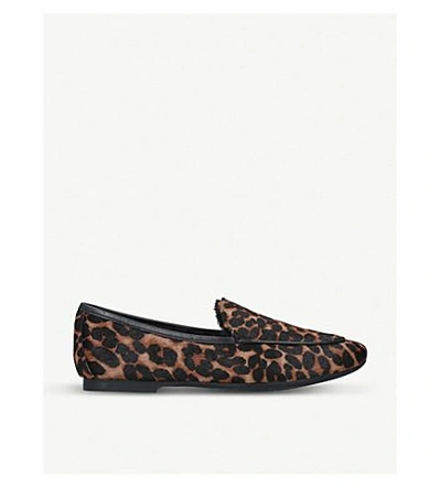 Kurt Geiger Kobi Leopard-print Pony Loafers In Cream Comb