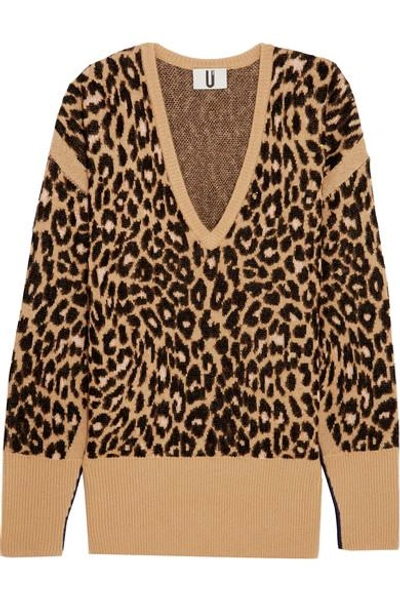 Topshop Unique Exhall Leopard-intarsia Jacquard-knit Sweater | ModeSens