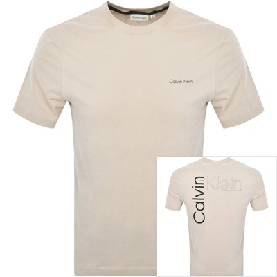 Calvin Klein Logo T Shirt Beige
